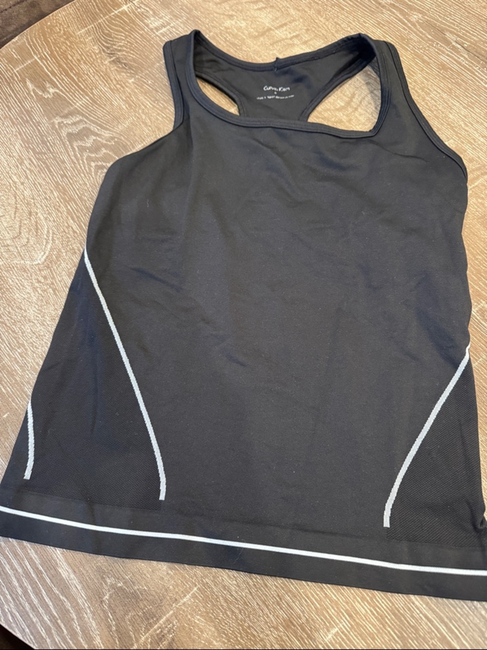 Calvin Klein Black Racerback Tank with Silver Trim